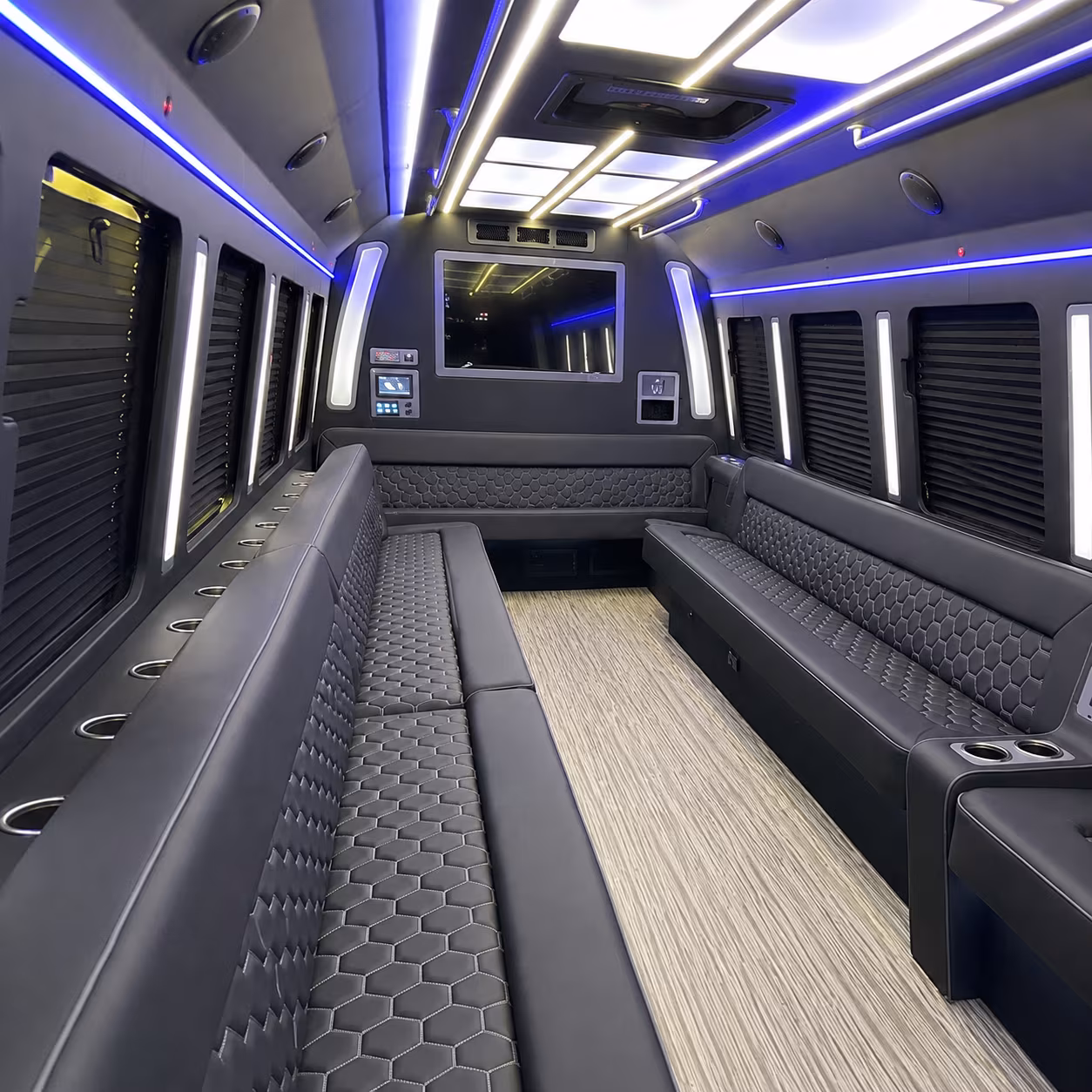 redmond 40 passenger party bus inside